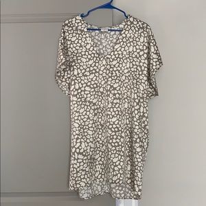 Satin Leopard Print Shift Dress